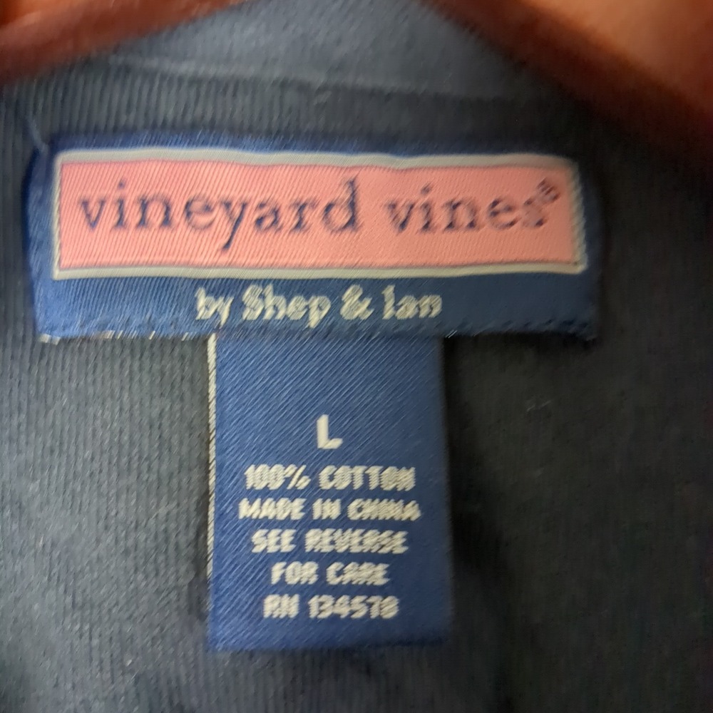 Vineyard Vines Quarter Zip Pullover Sweatshirt Mens Large Navy Cotton - Picture 11 of 12